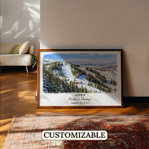 Aspen Colorado Poster, Watercolor, Custom Poster