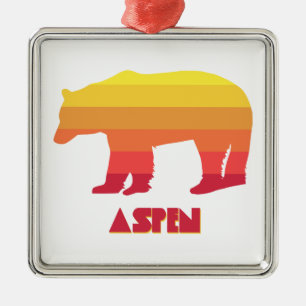Aspen Colorado Rainbow Bear Metal Tree Decoration