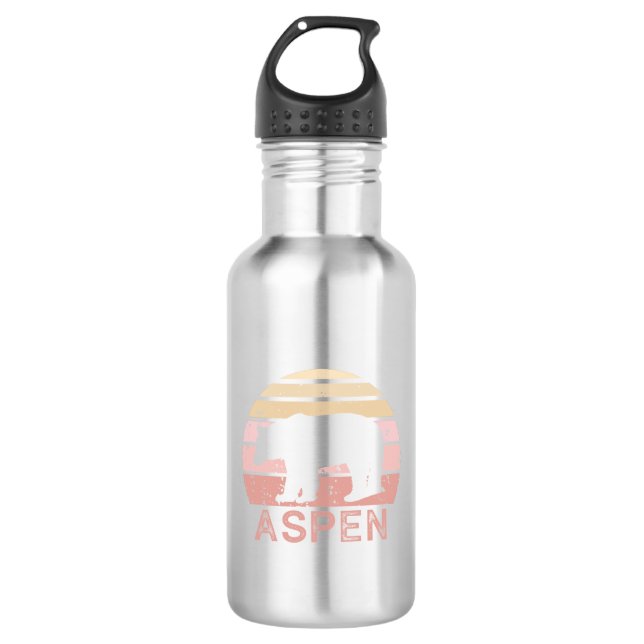 Aspen Colorado Retro Bear 532 Ml Water Bottle (Front)