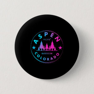 Aspen colorado - retro big mountain forest  6 cm round badge