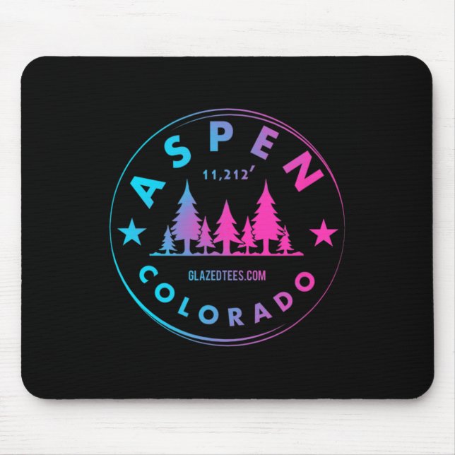 Aspen Colorado - Retro Big Mountain Forest  Mouse Pad (Front)