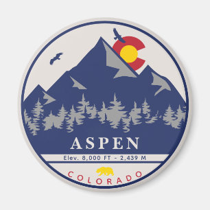 Aspen Colorado Retro Sunset Camping Souvenirs Magnet