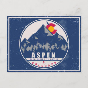Aspen Colorado Retro Sunset Souvenirs 80s Postcard