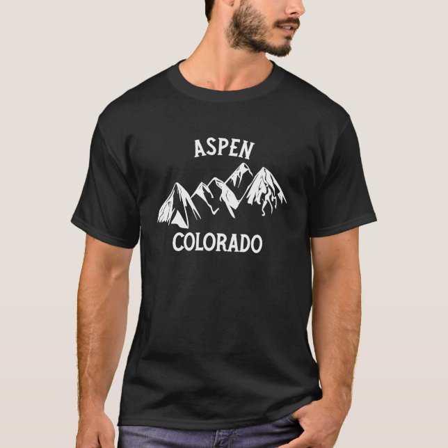 Aspen Colorado Rocky Mountains T-Shirt (Front)