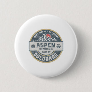 Aspen Colorado Rocky Mountains Tee Hiking Camping  6 Cm Round Badge