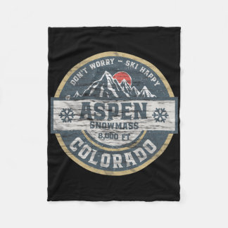 Aspen Colorado Rocky Mountains Tee Hiking Camping  Fleece Blanket