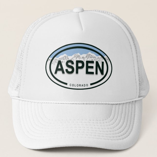 Aspen Colorado Rocky Mountains Trucker Hat (Front)