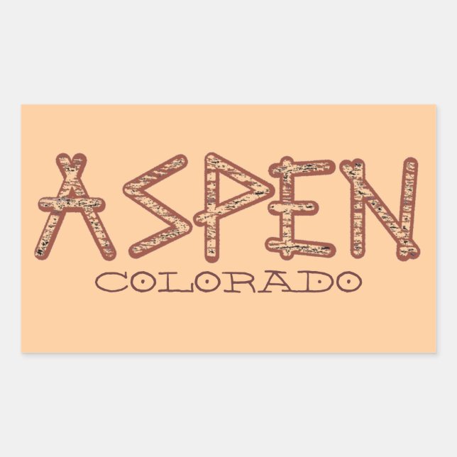Aspen Colorado rustic tree window bumpersticker Rectangular Sticker (Front)
