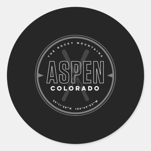 Aspen Colorado Ski  Classic Round Sticker (Front)