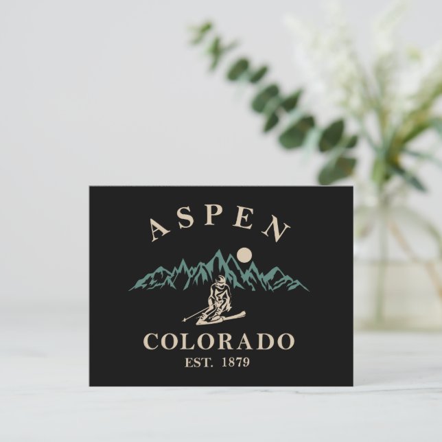 Aspen Colorado ski Holiday Postcard (Standing Front)
