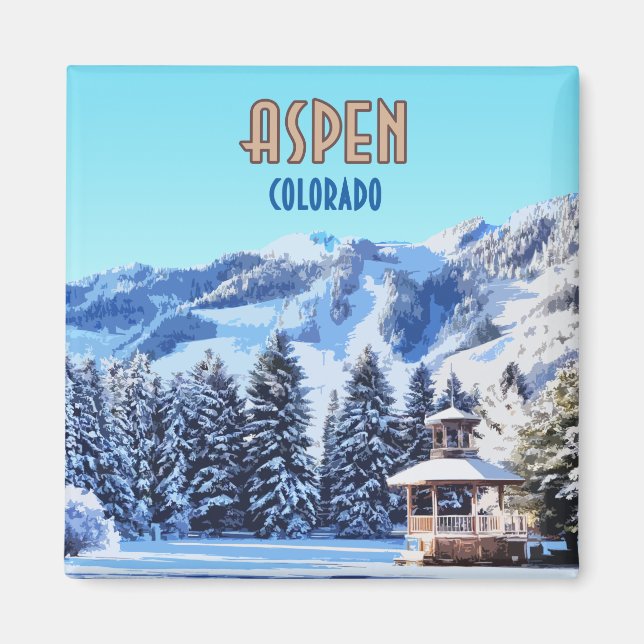 Aspen Colorado Ski Resort Mountains Magnet (Front)