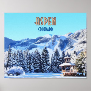 Aspen Colorado Ski Resort Mountains Poster
