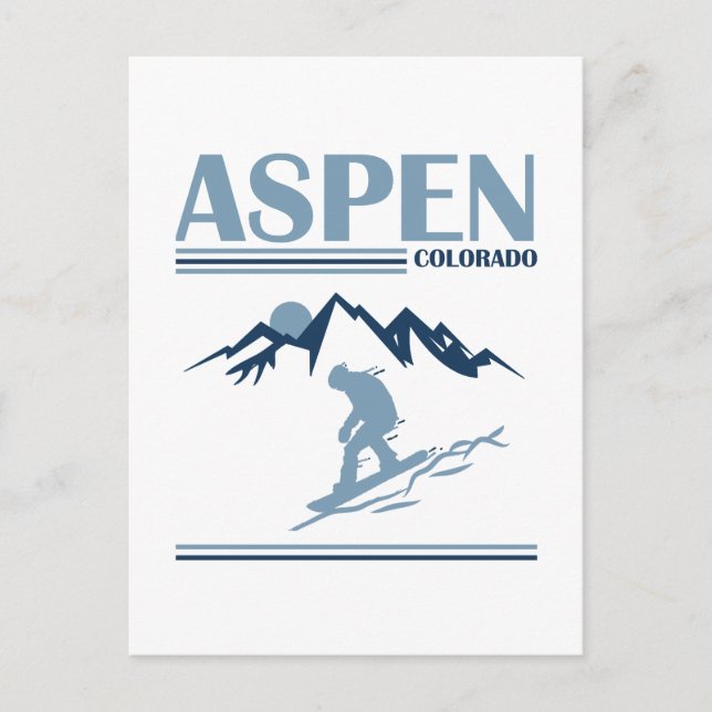 Aspen Colorado ski resort Postcard (Front)