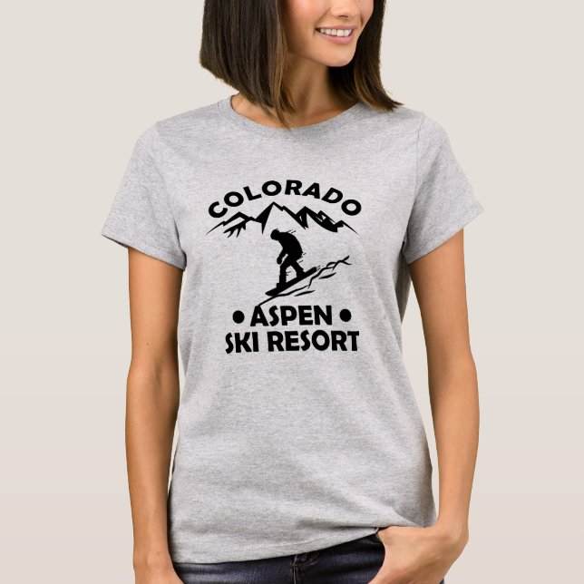 Aspen Colorado ski resort T-Shirt (Front)