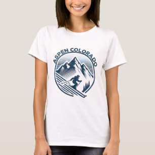 Aspen Colorado Ski Resort Winter Skiing T-Shirt