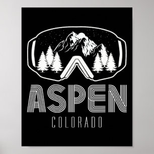 Aspen Colorado Ski Snowboard Goggles Mountain Skii Poster
