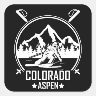 Aspen Colorado ski Square Sticker