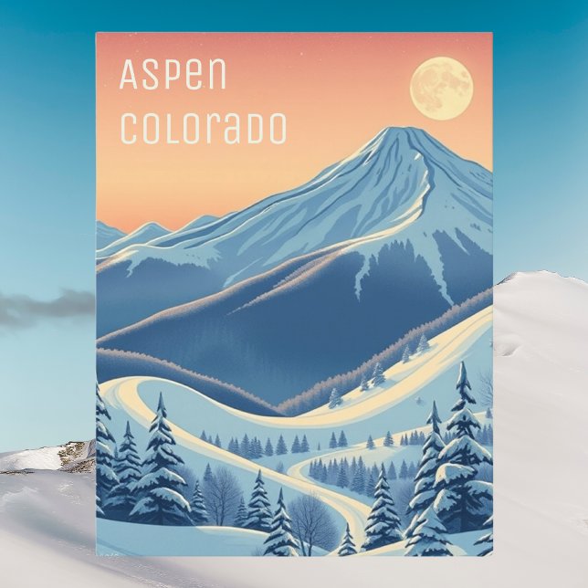 Aspen Colorado Ski vacation modern Postcard (Creator Uploaded)