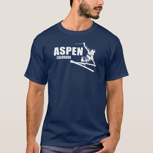 Aspen Colorado Skier T-Shirt (Front)