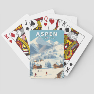 Aspen Colorado Skiing Playing Cards Vintage Travel