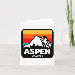 Aspen Colorado Skiing Snowboarding Family Trip Card