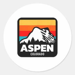 Aspen Colorado Skiing Snowboarding Family Trip  Classic Round Sticker