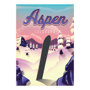 Aspen Colorado Snowboarding Poster
