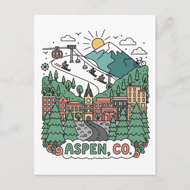 Aspen Colorado Travel Postcard (Front)