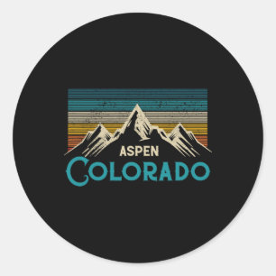 Aspen Colorado Vintage Classic Round Sticker