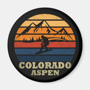 Aspen Colorado vintage snowboarder Magnet