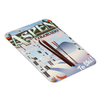 Aspen Colorado vintage style ski poster.