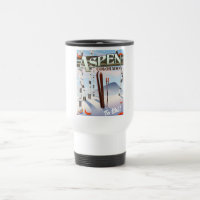 Aspen Colorado vintage style ski poster.