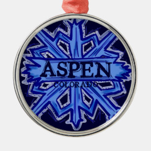 Aspen Colorado winter snowflake ornament