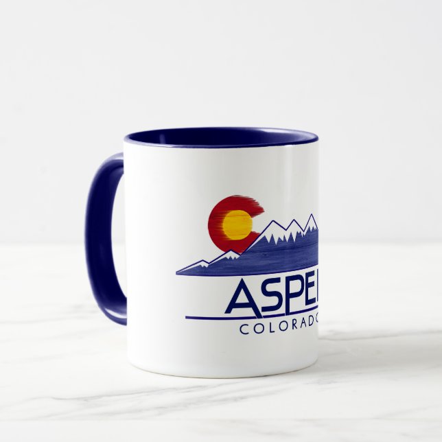Aspen Colorado wood mountains mug (Front Left)