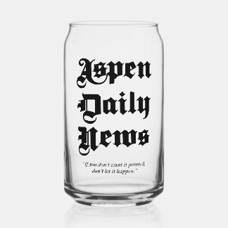 Aspen Daily News 16 oz. Printed Can Glass
