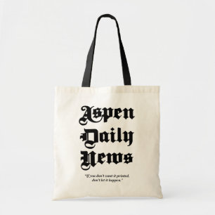 Aspen Daily News Canvas Tote Bag with Black Handle