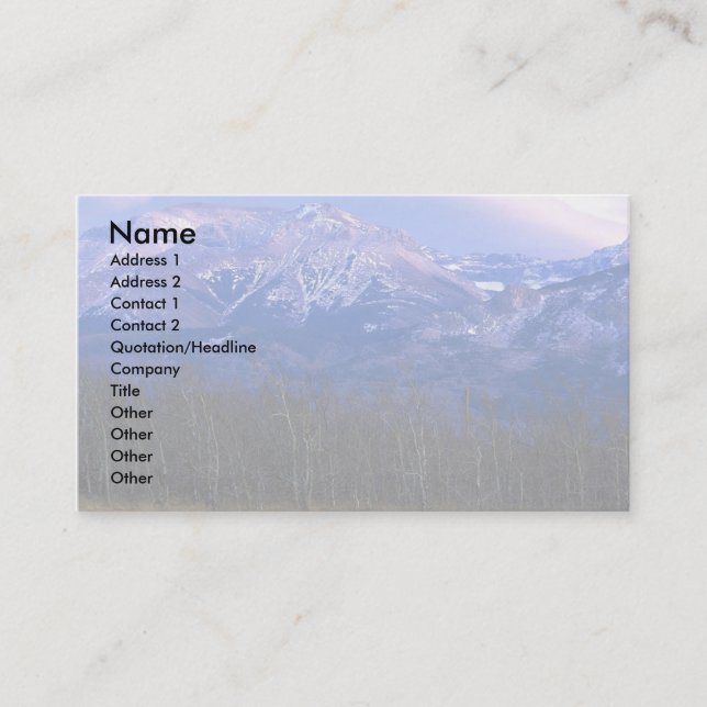 Aspen forest in the Rocky Mountain Foothills, Albe Business Card (Front)