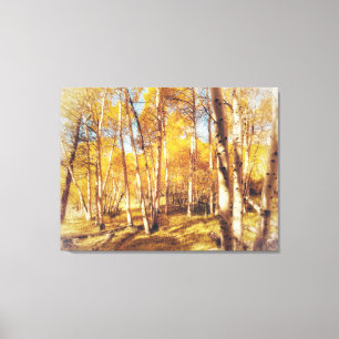 Aspen Forest in Vibrant Fall Colours Canvas Print