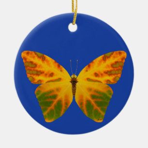 Aspen Leaf Butterfly 1 Ceramic Tree Decoration