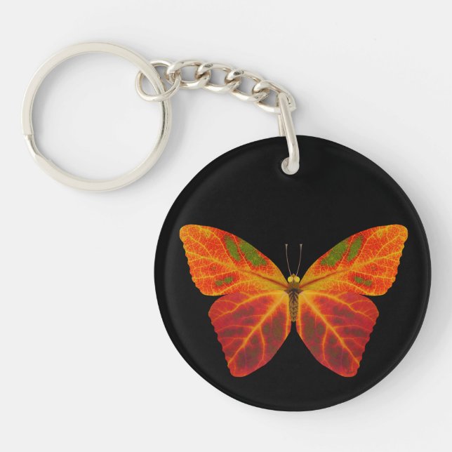 Aspen Leaf Butterfly 2 Key Ring (Front)