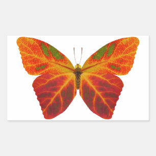 Aspen Leaf Butterfly 2 Rectangular Sticker