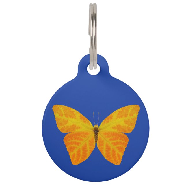 Aspen Leaf Butterfly 3 Pet Tag (Front)