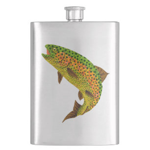 Aspen Leaf Rainbow Trout 1 Hip Flask