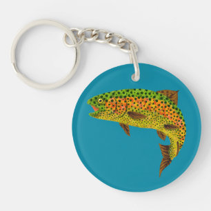 Aspen Leaf Rainbow Trout 1 Key Ring