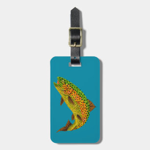 Aspen Leaf Rainbow Trout 1 Luggage Tag