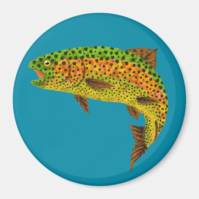 Aspen Leaf Rainbow Trout 1 Magnet (Front)