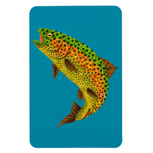 Aspen Leaf Rainbow Trout 1 Magnet (Vertical)