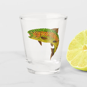 Aspen Leaf Rainbow Trout 1 Shot Glass