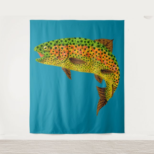 Aspen Leaf Rainbow Trout 1 Tapestry (Front)