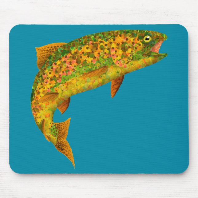 Aspen Leaf Rainbow Trout 2 Mouse Pad (Front)